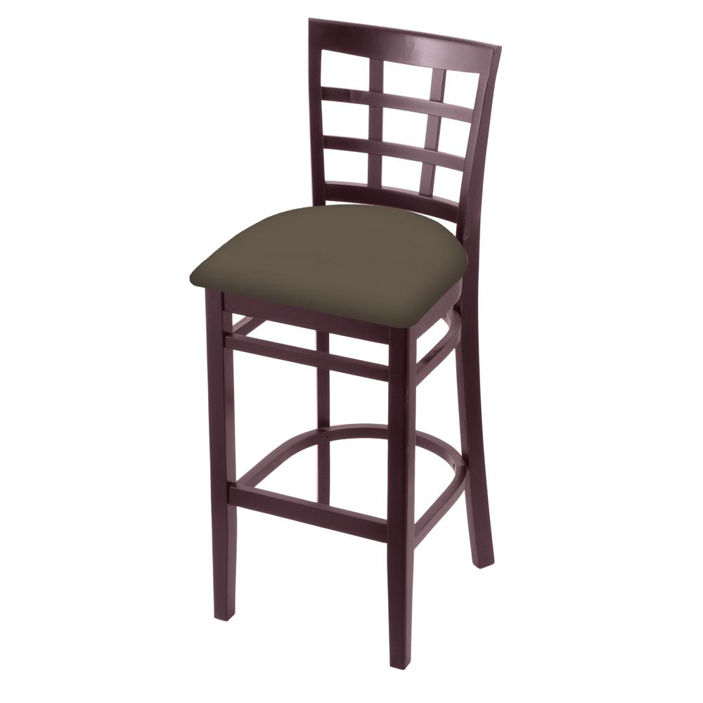 3130 30" Bar Stool with Dark Cherry Finish and Canter Earth Seat. Picture 1