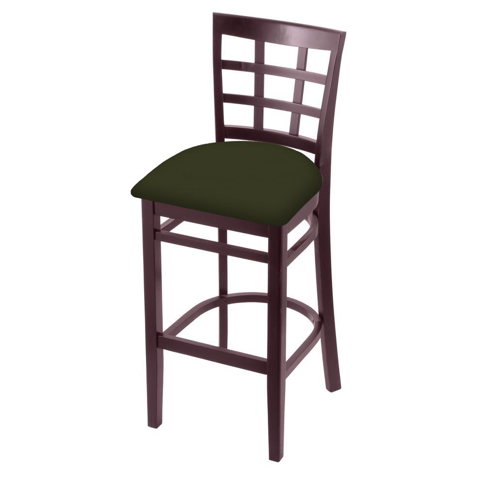 3130 30" Bar Stool with Dark Cherry Finish and Canter Pine Seat. Picture 1