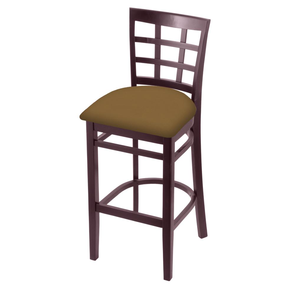 3130 30" Bar Stool with Dark Cherry Finish and Canter Saddle Seat. Picture 1