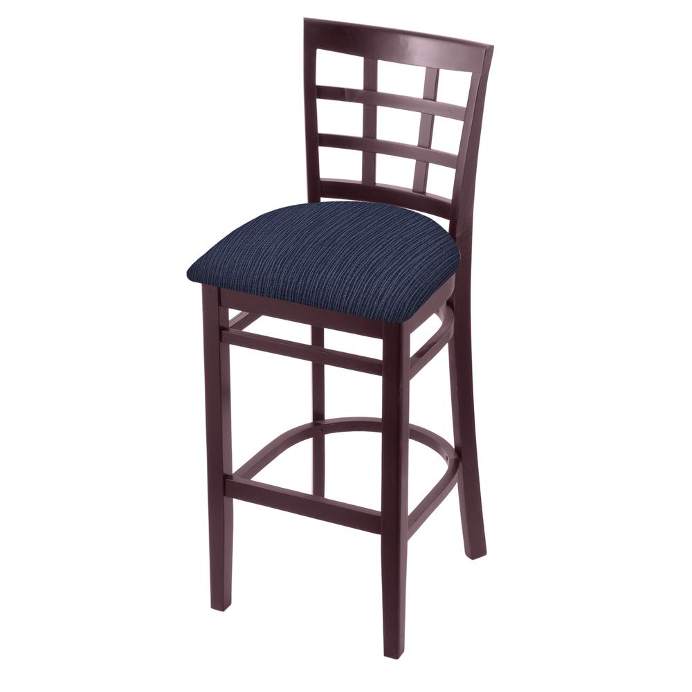 3130 30" Bar Stool with Dark Cherry Finish and Graph Anchor Seat. Picture 1