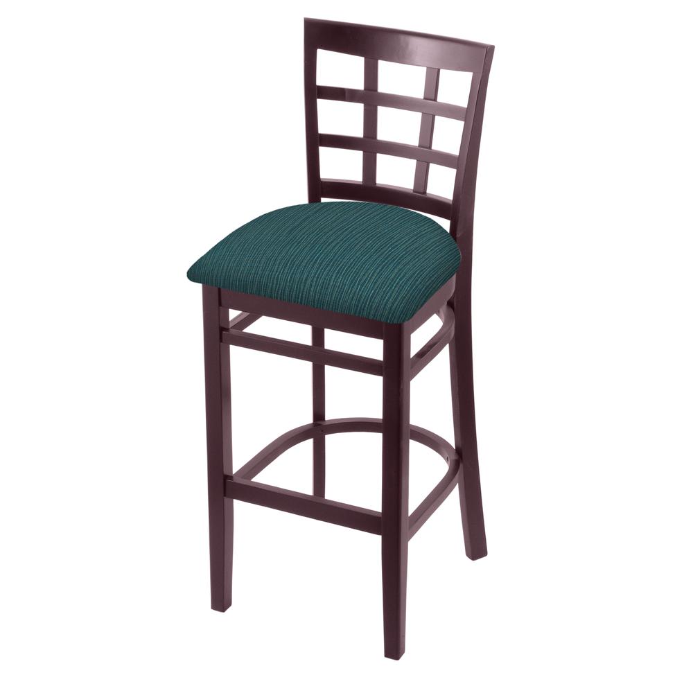 3130 30" Bar Stool with Dark Cherry Finish and Graph Tidal Seat. Picture 1