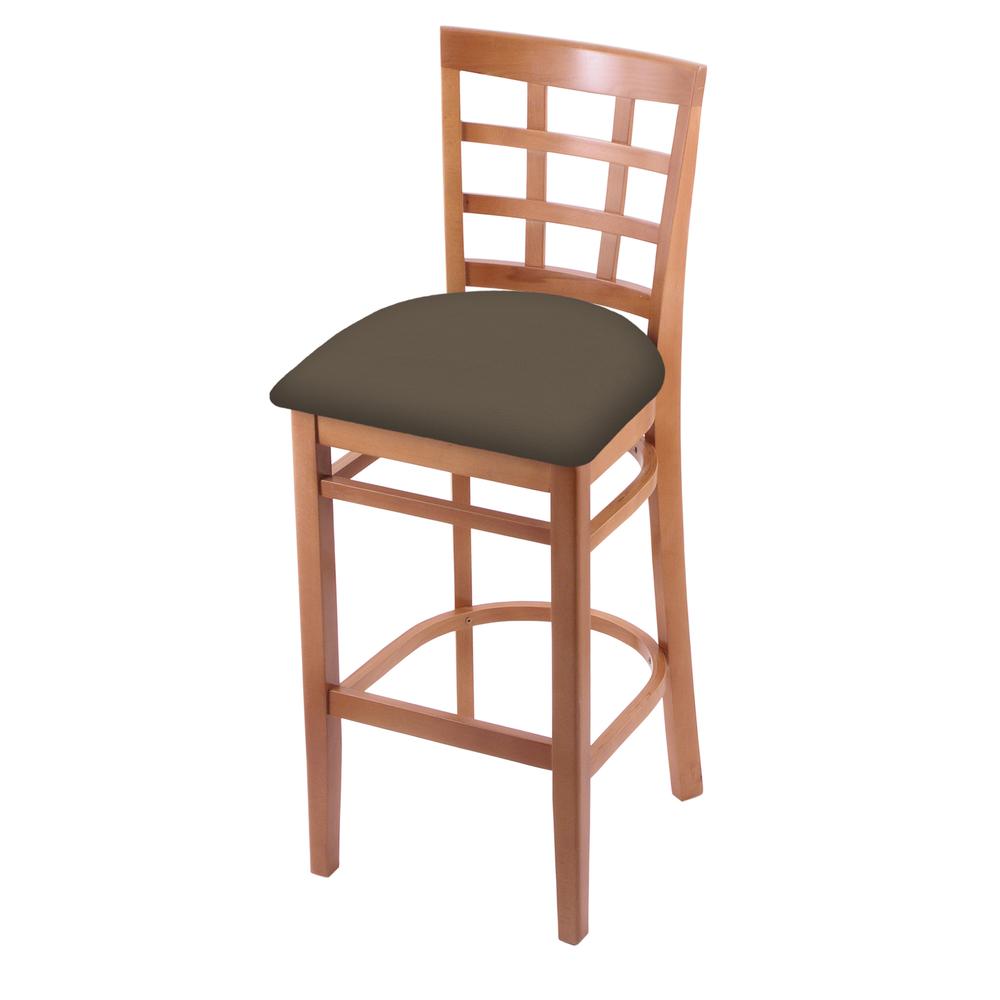 3130 30" Bar Stool with Medium Finish and Canter Earth Seat. Picture 1