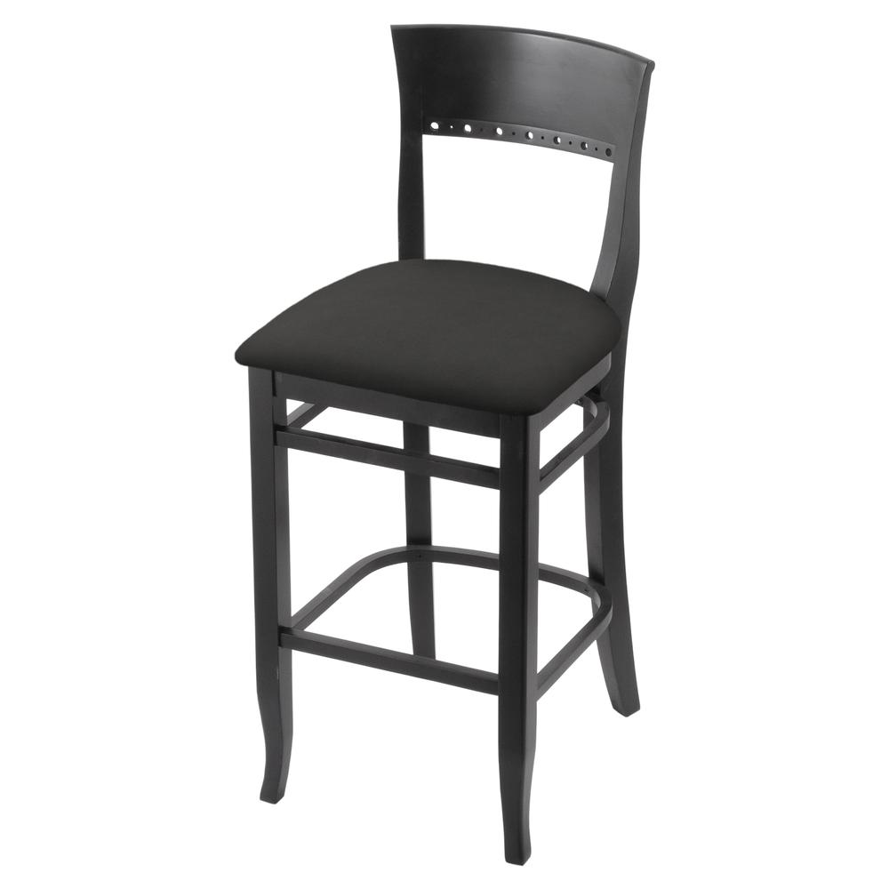 3160 30" Bar Stool with Black Finish and Canter Iron Seat. Picture 1