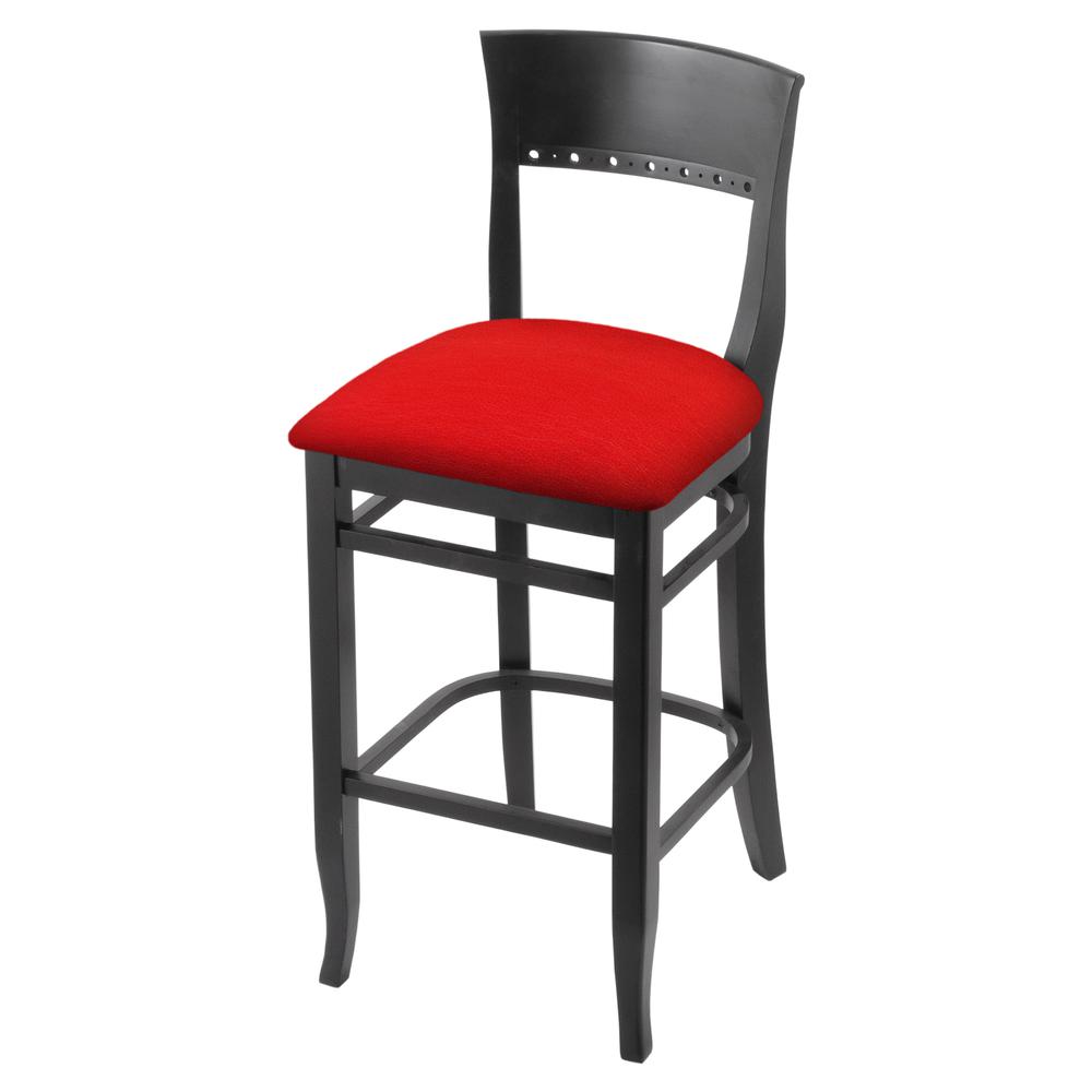 3160 30" Bar Stool with Black Finish and Canter Red Seat. Picture 1