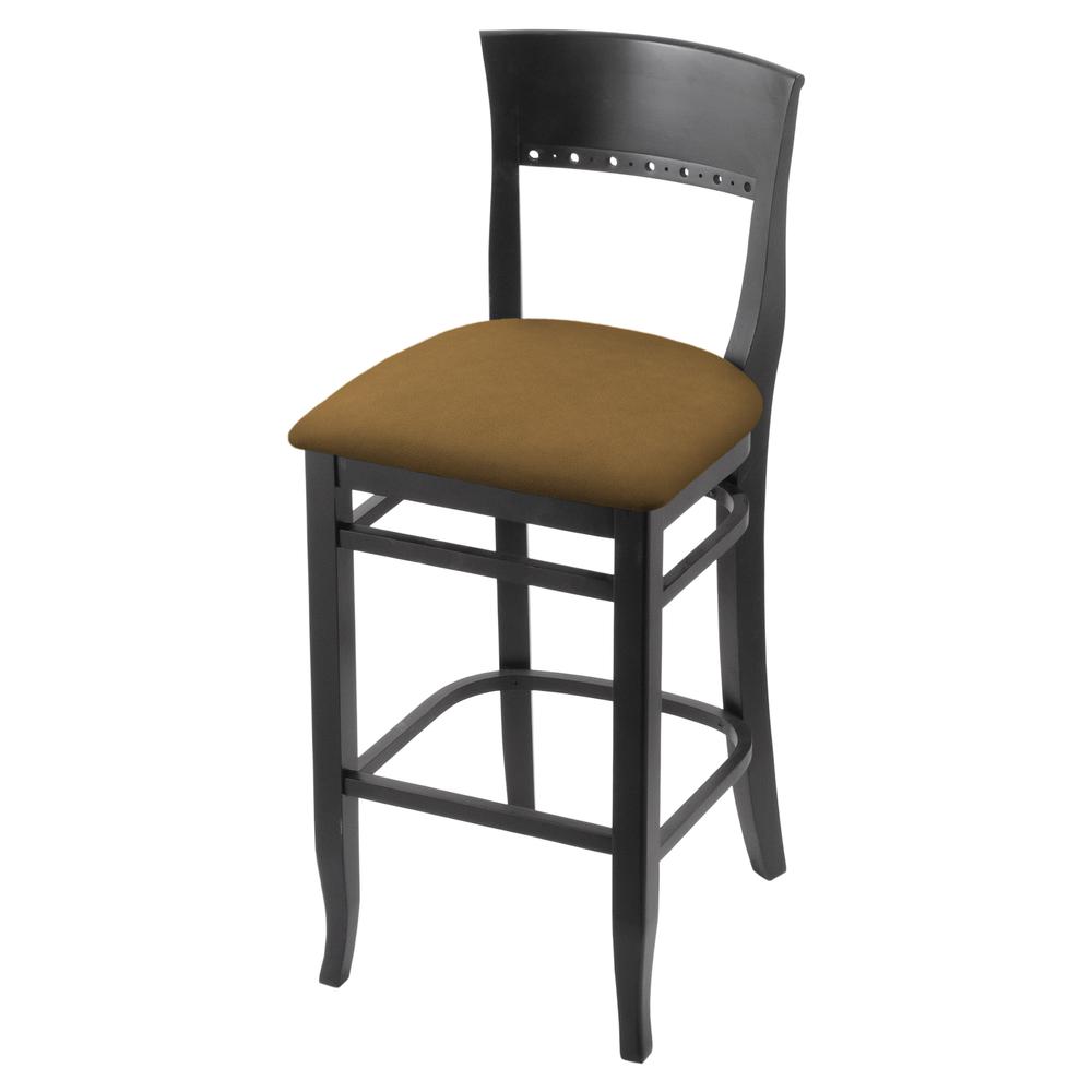 3160 30" Bar Stool with Black Finish and Canter Saddle Seat. Picture 1
