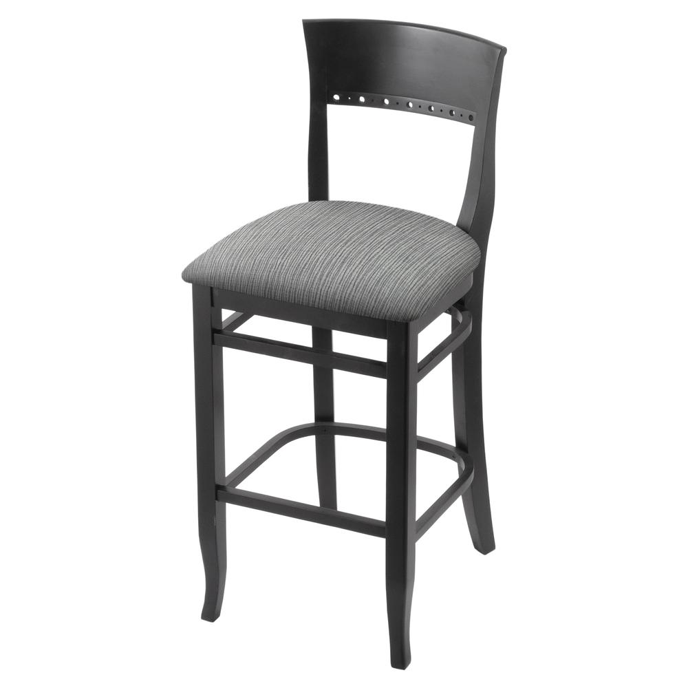 3160 30" Bar Stool with Black Finish and Graph Alpine Seat. Picture 1
