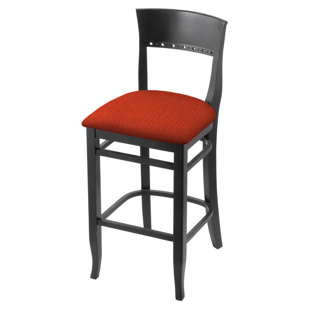 3160 30" Bar Stool with Black Finish and Graph Poppy Seat. Picture 1
