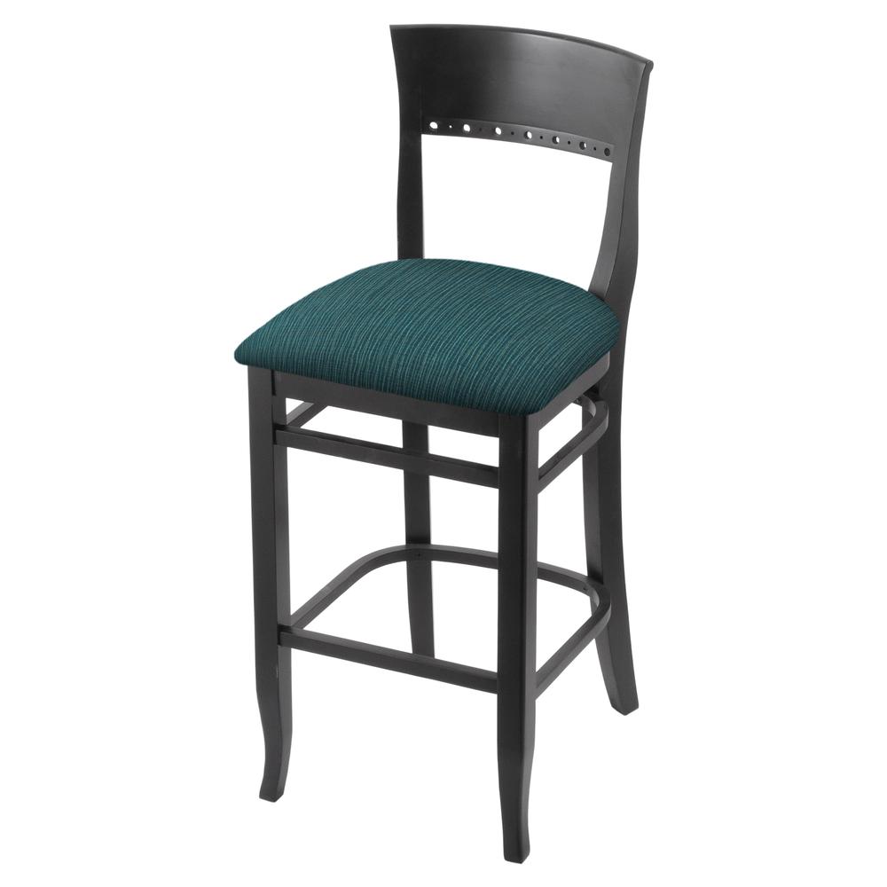 3160 30" Bar Stool with Black Finish and Graph Tidal Seat. Picture 1