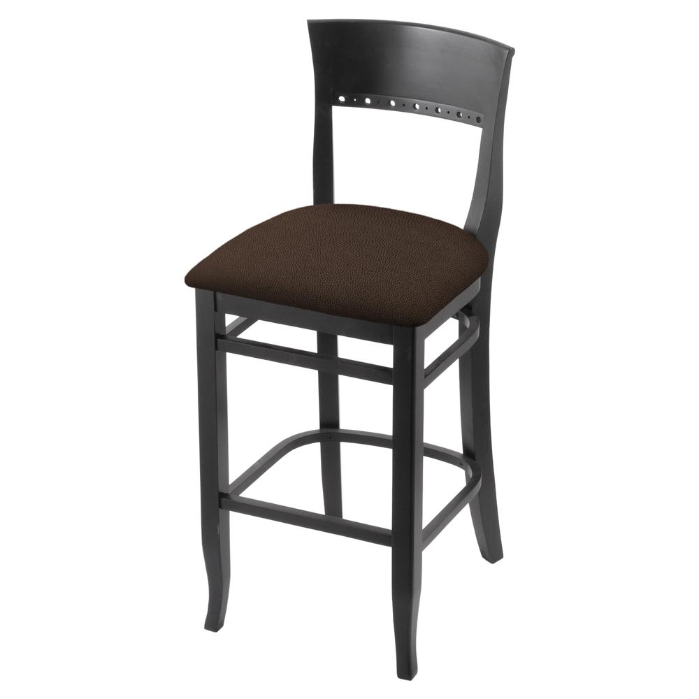 3160 30" Bar Stool with Black Finish and Rein Coffee Seat. Picture 1