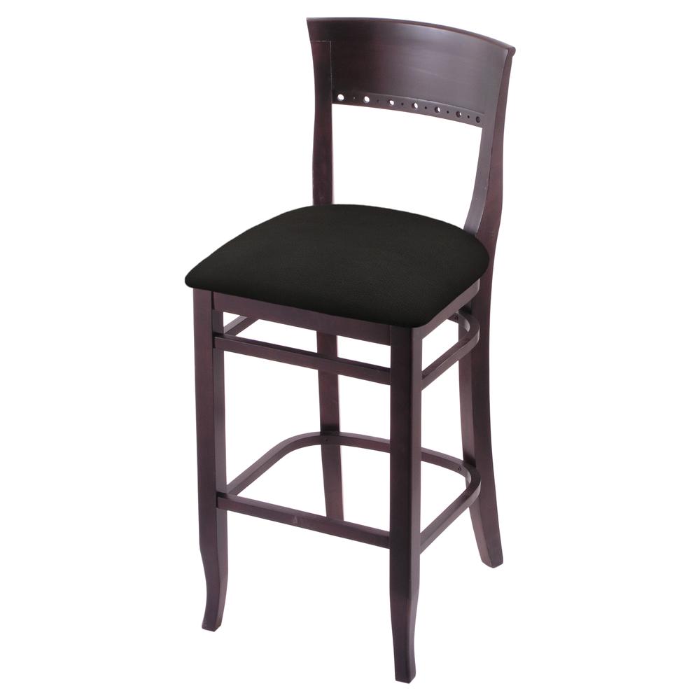 3160 30" Bar Stool with Dark Cherry Finish and Canter Espresso Seat. Picture 1