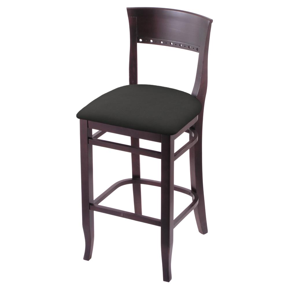 3160 30" Bar Stool with Dark Cherry Finish and Canter Iron Seat. Picture 1