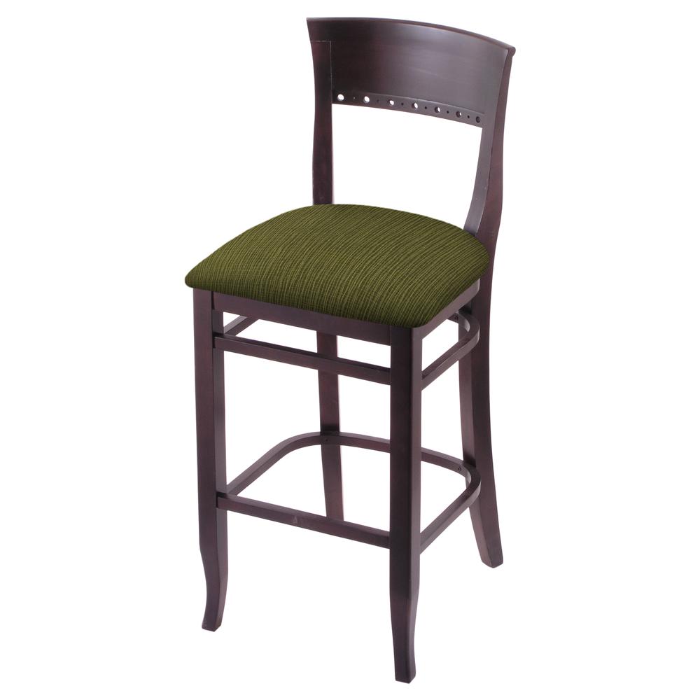 3160 30" Bar Stool with Dark Cherry Finish and Graph Parrot Seat. Picture 1