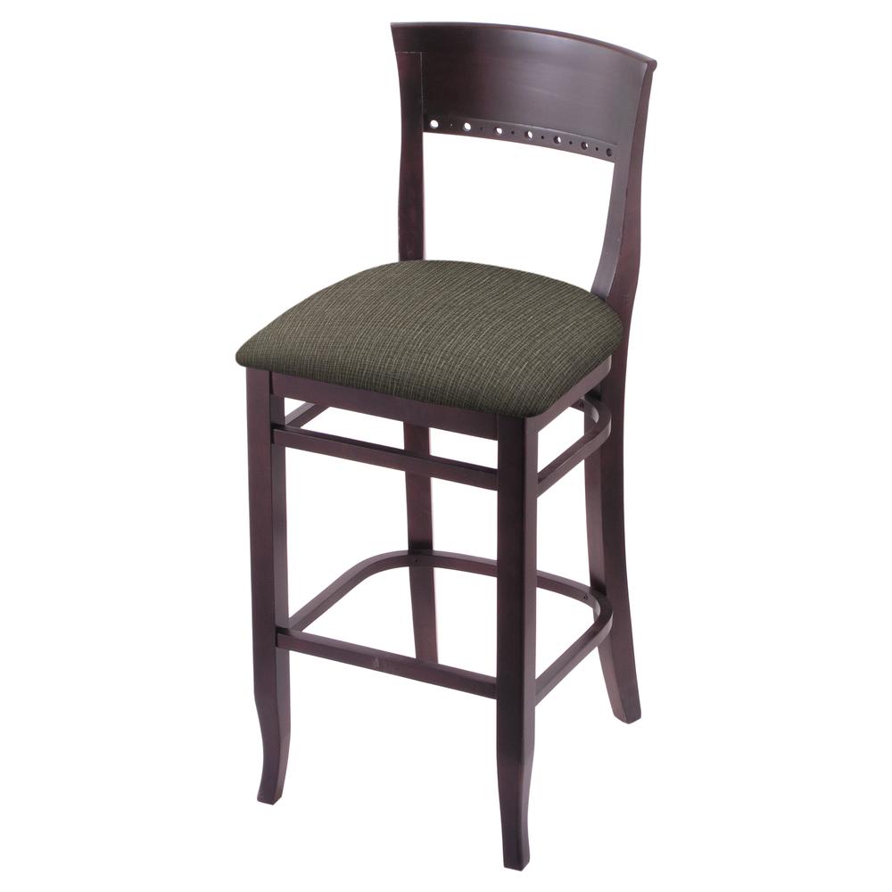 3160 30" Bar Stool with Dark Cherry Finish and Graph Chalice Seat. Picture 1