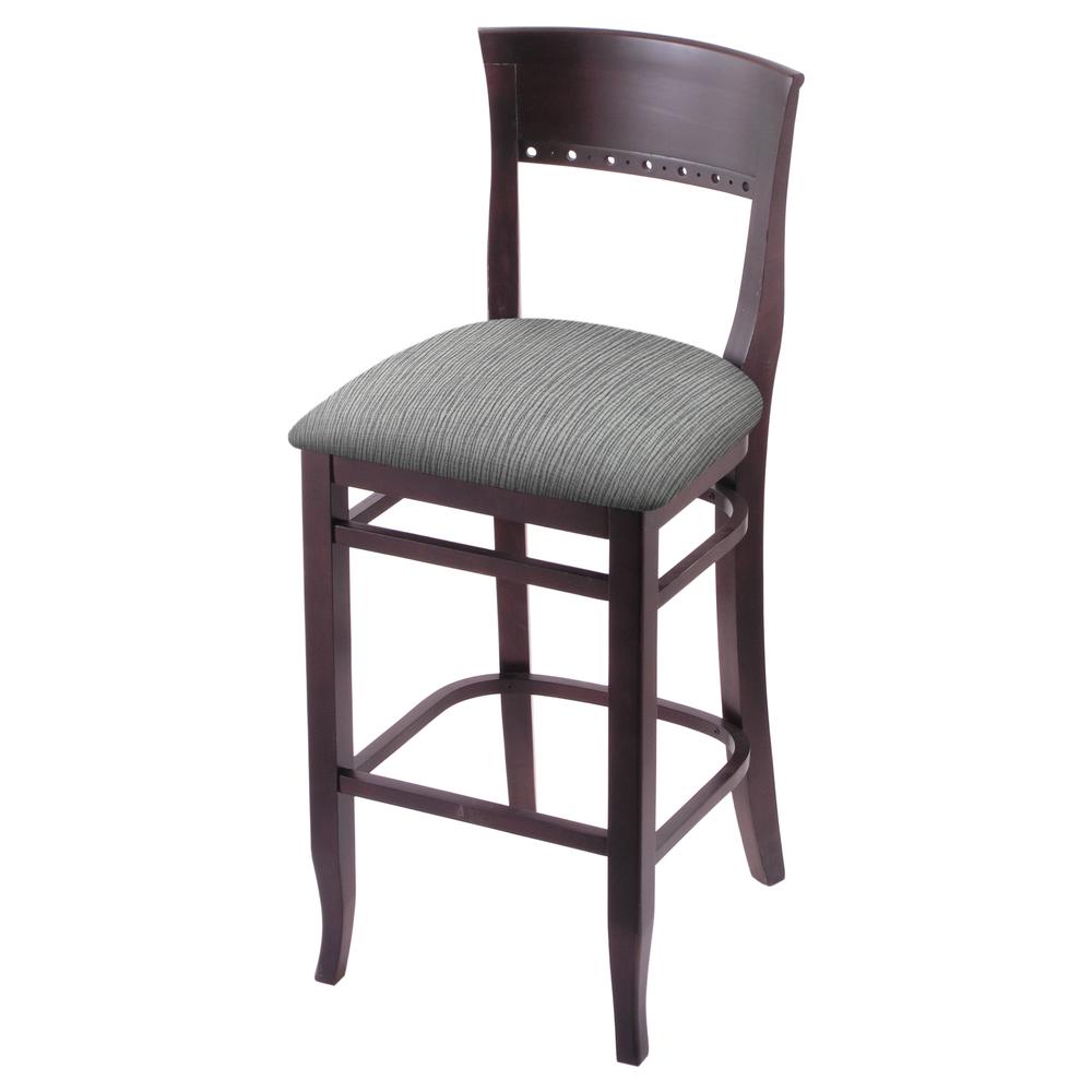 3160 30" Bar Stool with Dark Cherry Finish and Graph Alpine Seat. Picture 1