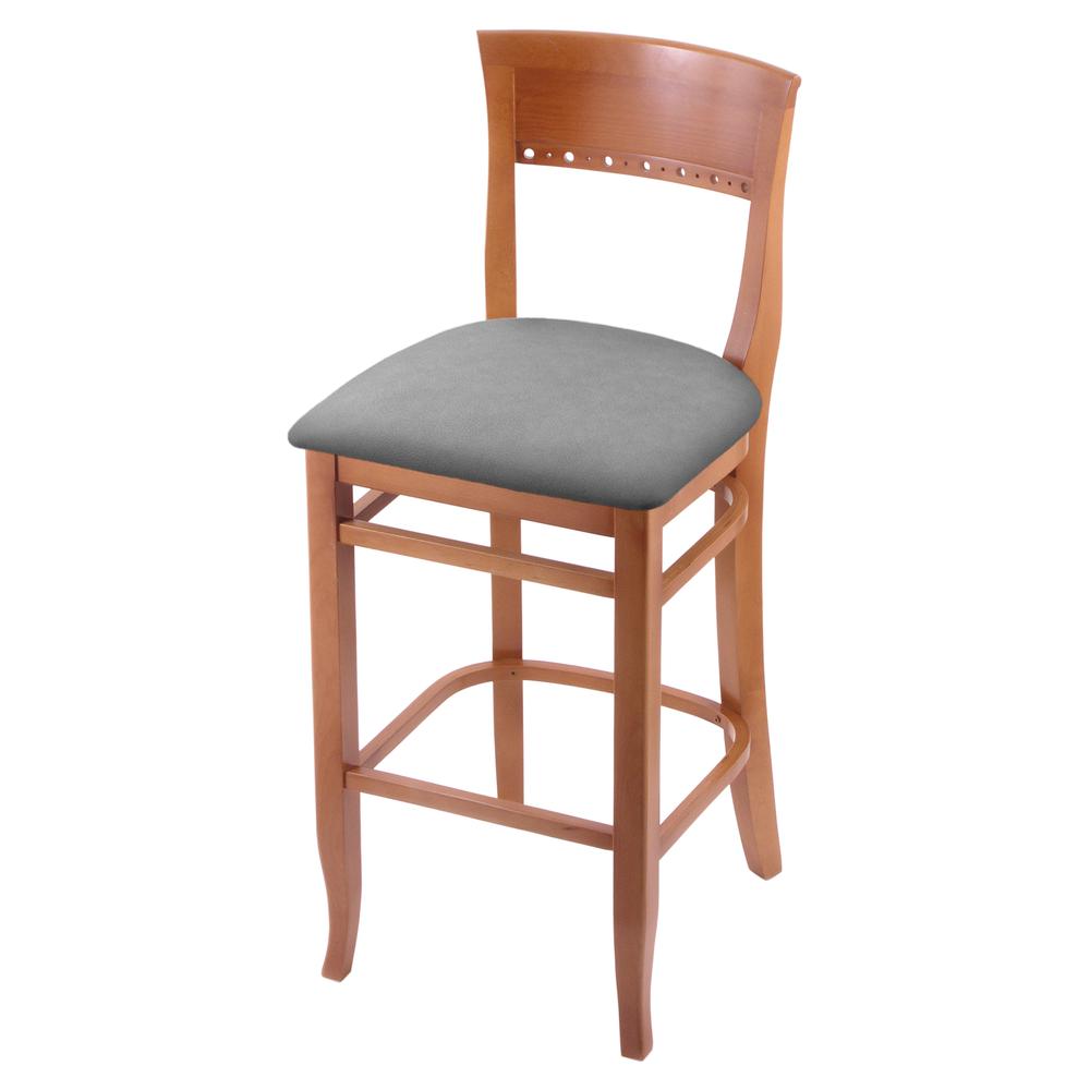 3160 30" Bar Stool with Medium Finish and Canter Folkstone Grey Seat. Picture 1