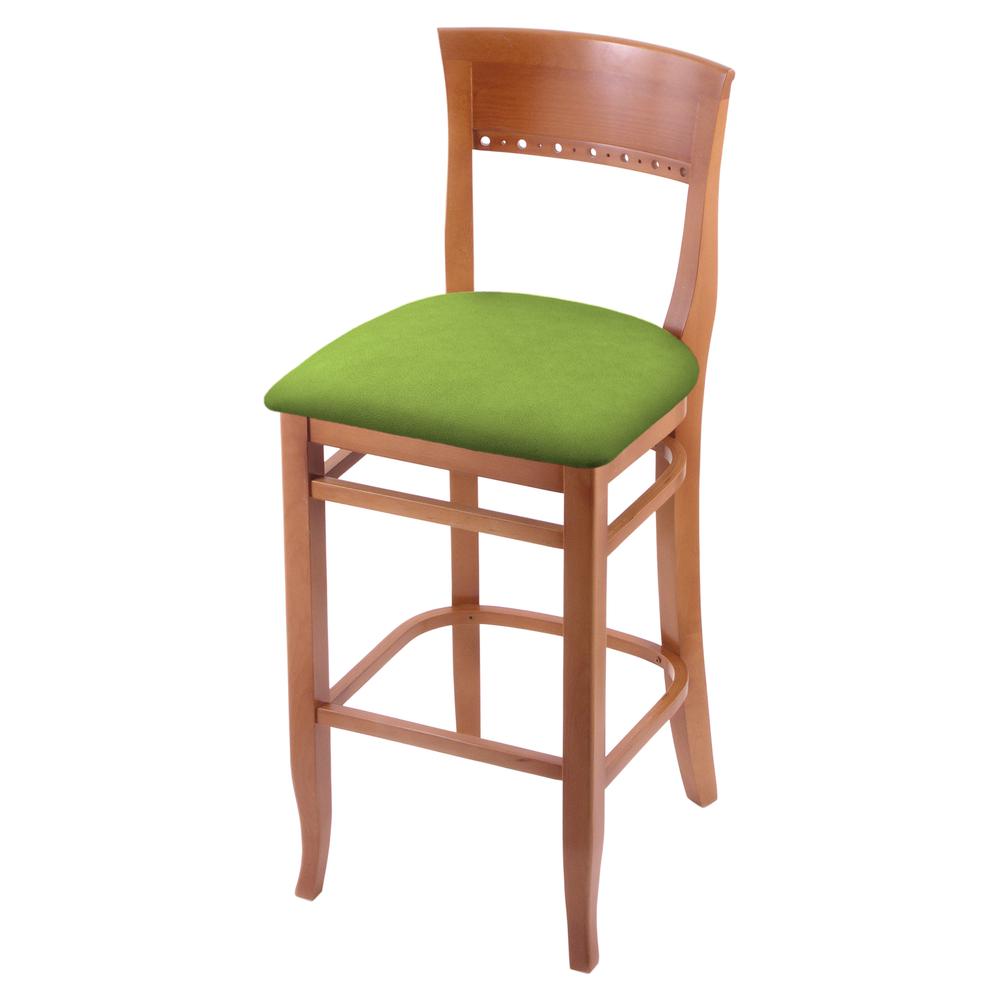 3160 30" Bar Stool with Medium Finish and Canter Kiwi Green Seat. Picture 1