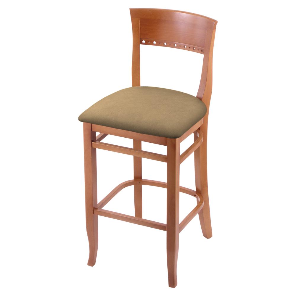 3160 30" Bar Stool with Medium Finish and Canter Sand Seat. Picture 1