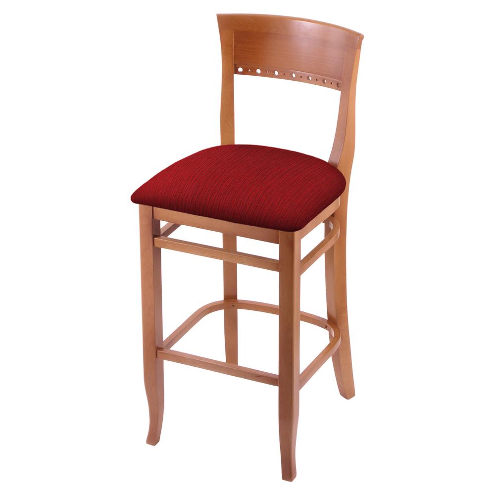 3160 30" Bar Stool with Medium Finish and Graph Ruby Seat. Picture 1