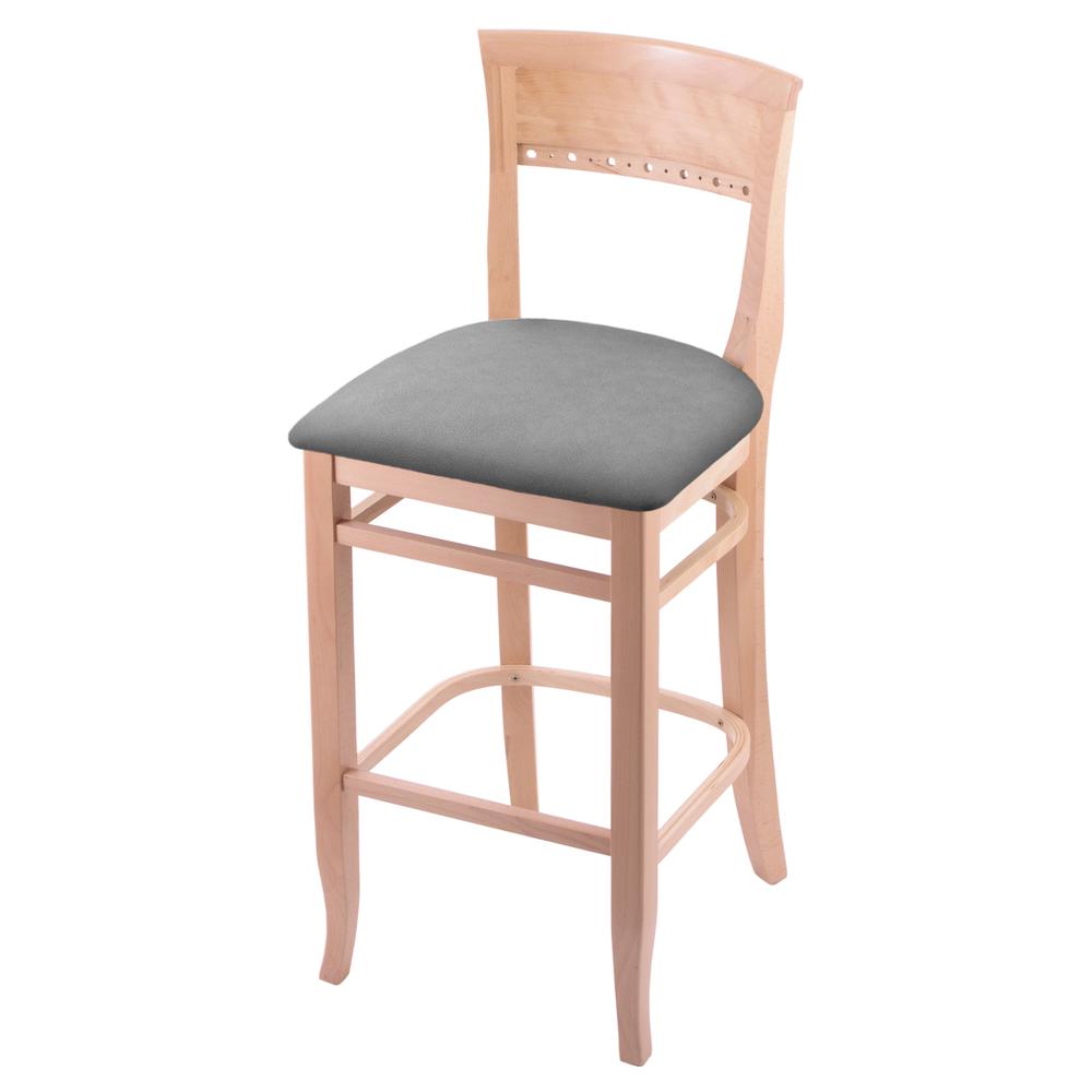 3160 30" Bar Stool with Natural Finish and Canter Folkstone Grey Seat. Picture 1
