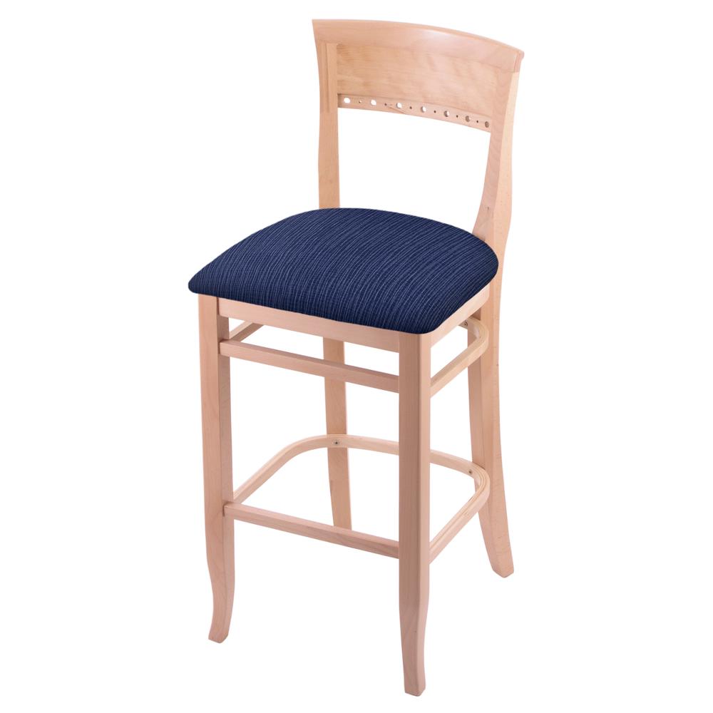 3160 30" Bar Stool with Natural Finish and Graph Anchor Seat. Picture 1
