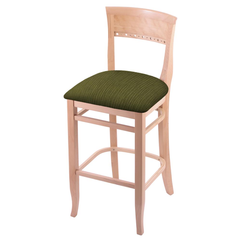 3160 30" Bar Stool with Natural Finish and Graph Parrot Seat. Picture 1
