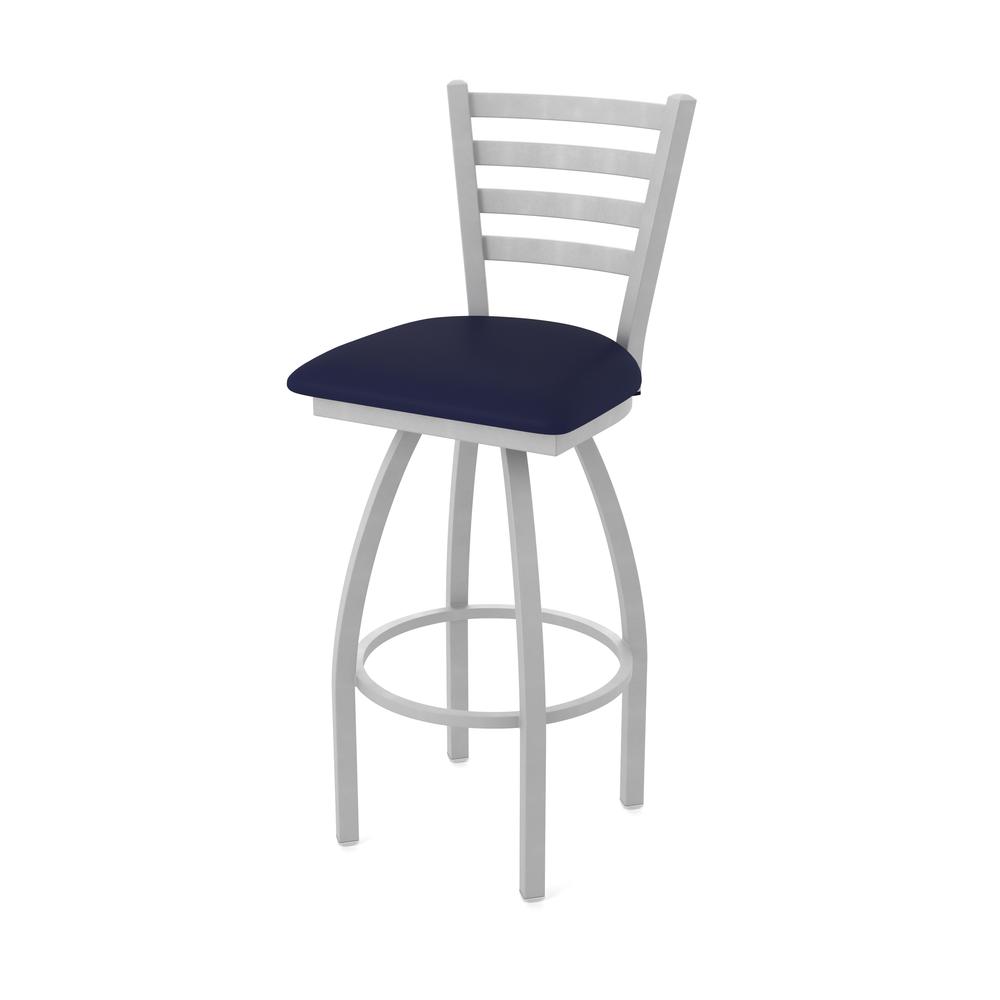410 Jackie 36" Swivel Bar Stool with Anodized Nickel Finish and Canter Twilight Seat. Picture 1