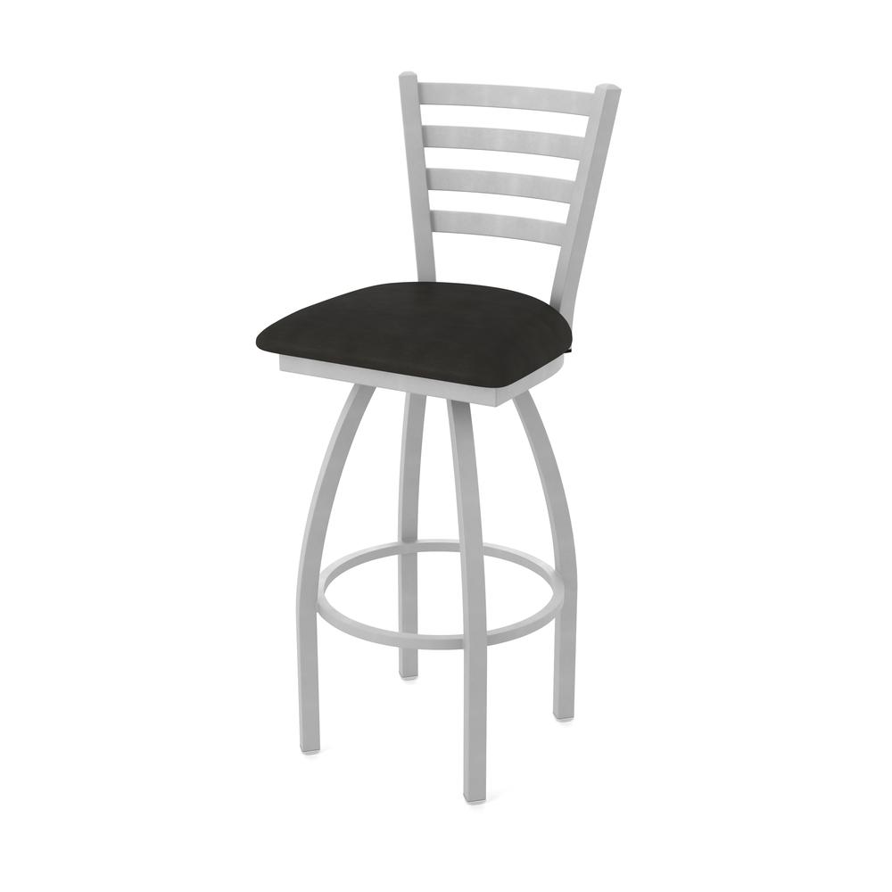 410 Jackie 36" Swivel Bar Stool with Anodized Nickel Finish and Canter Espresso Seat. Picture 1