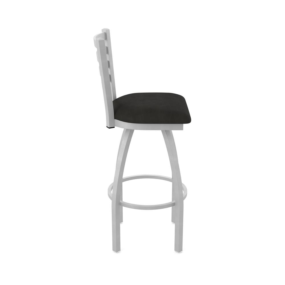 410 Jackie 36" Swivel Bar Stool with Anodized Nickel Finish and Canter Espresso Seat. Picture 4