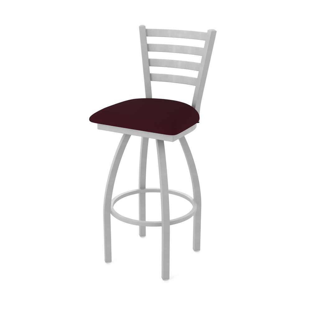 410 Jackie 36" Swivel Bar Stool with Anodized Nickel Finish and Canter Bordeaux Seat. Picture 1