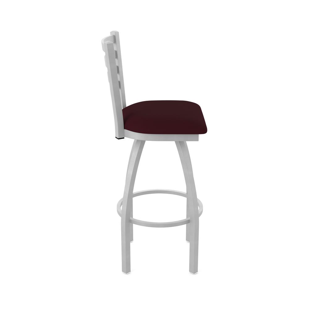 410 Jackie 36" Swivel Bar Stool with Anodized Nickel Finish and Canter Bordeaux Seat. Picture 4