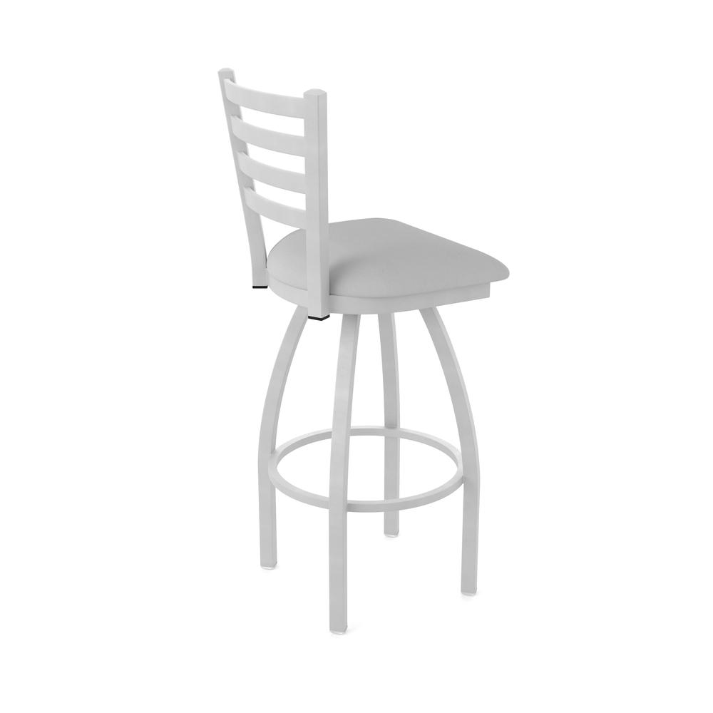 410 Jackie 36" Swivel Bar Stool with Anodized Nickel Finish and Canter Folkstone Grey Seat. Picture 2