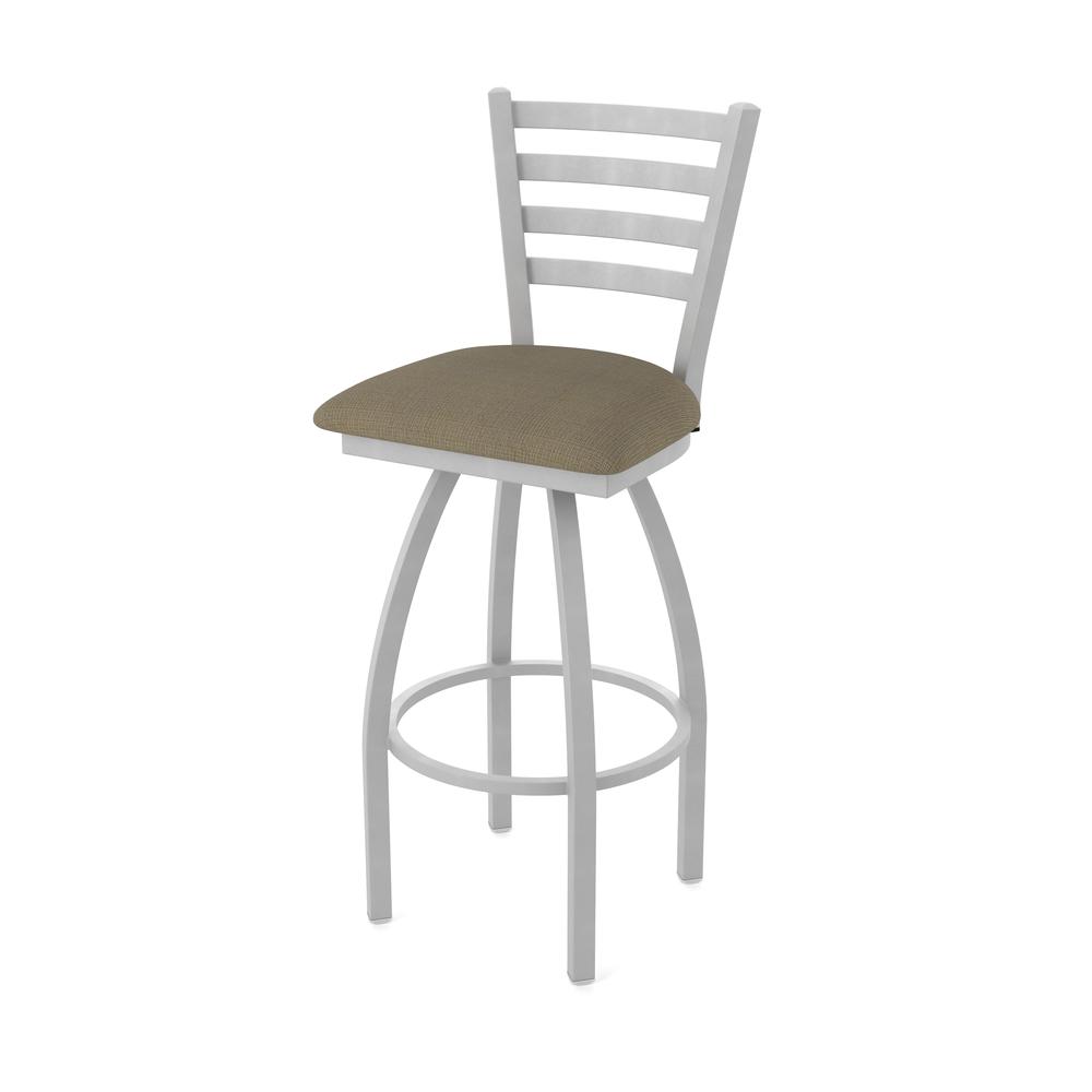 410 Jackie 36" Swivel Bar Stool with Anodized Nickel Finish and Graph Cork Seat. Picture 1