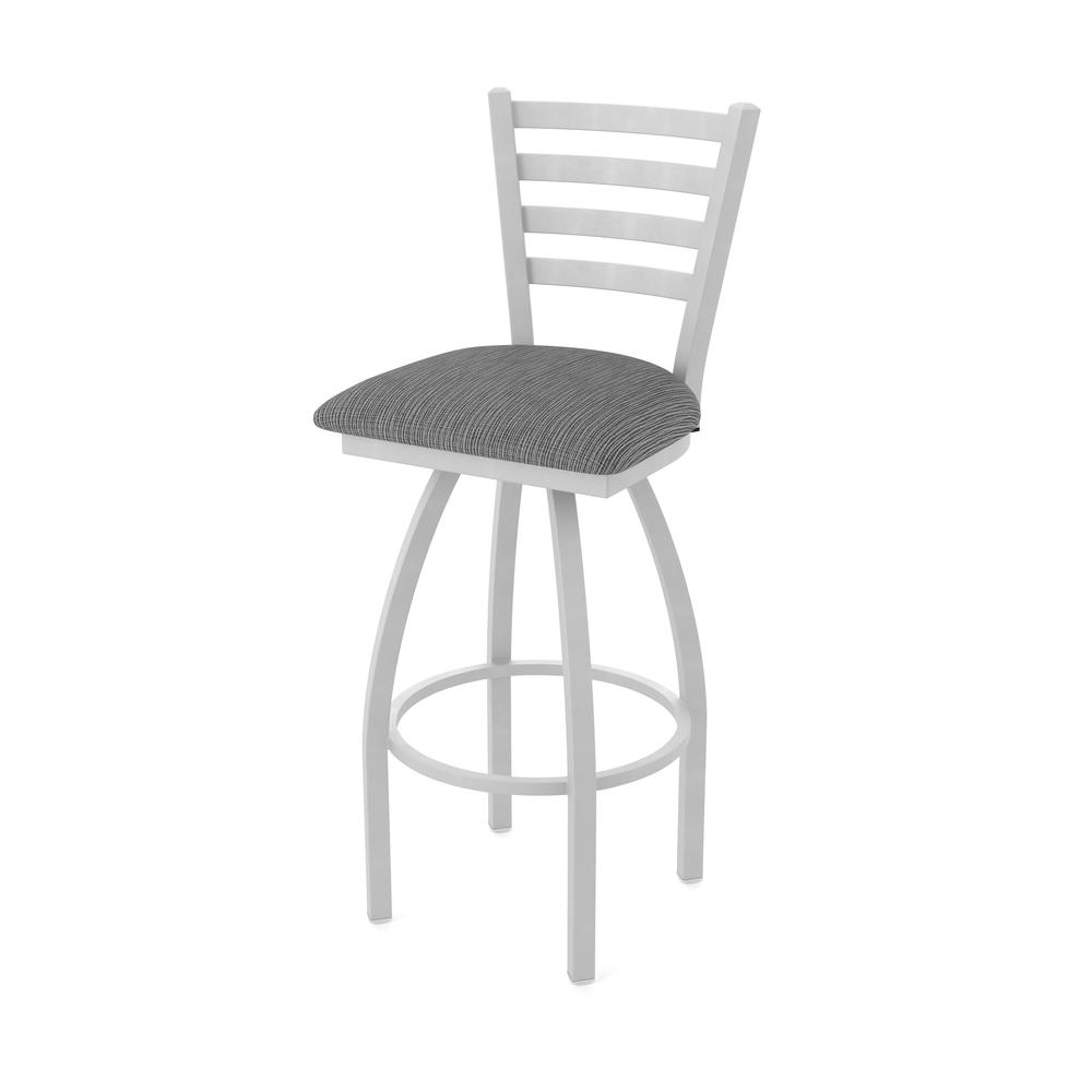 410 Jackie 36" Swivel Bar Stool with Anodized Nickel Finish and Graph Coal Seat. Picture 1