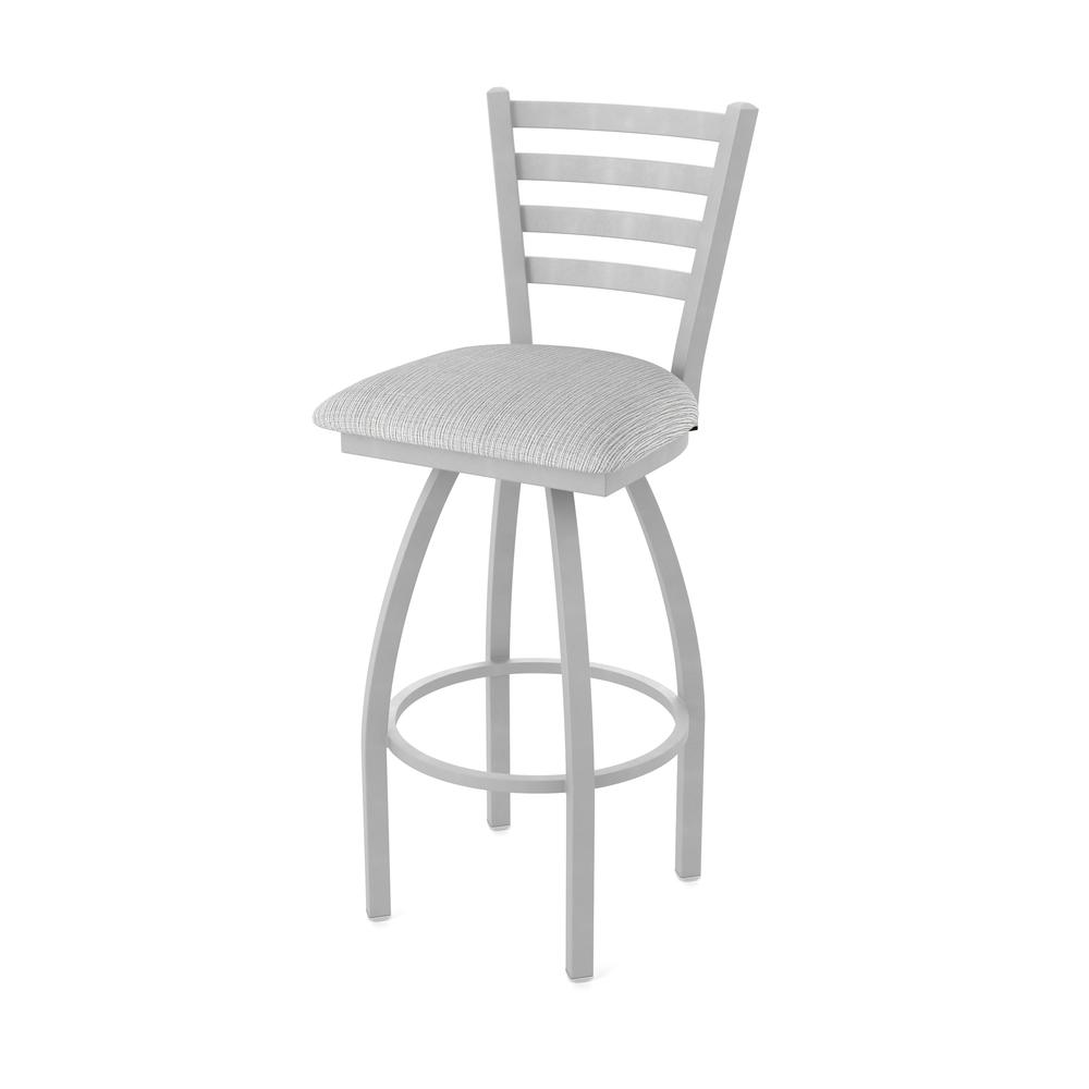 410 Jackie 36" Swivel Bar Stool with Anodized Nickel Finish and Graph Alpine Seat. Picture 1