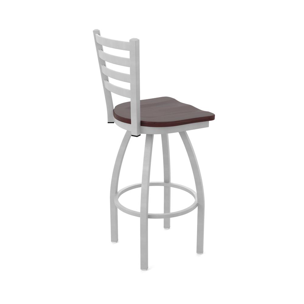 410 Jackie 36" Swivel Bar Stool with Anodized Nickel Finish and Dark Cherry Maple Seat. Picture 2