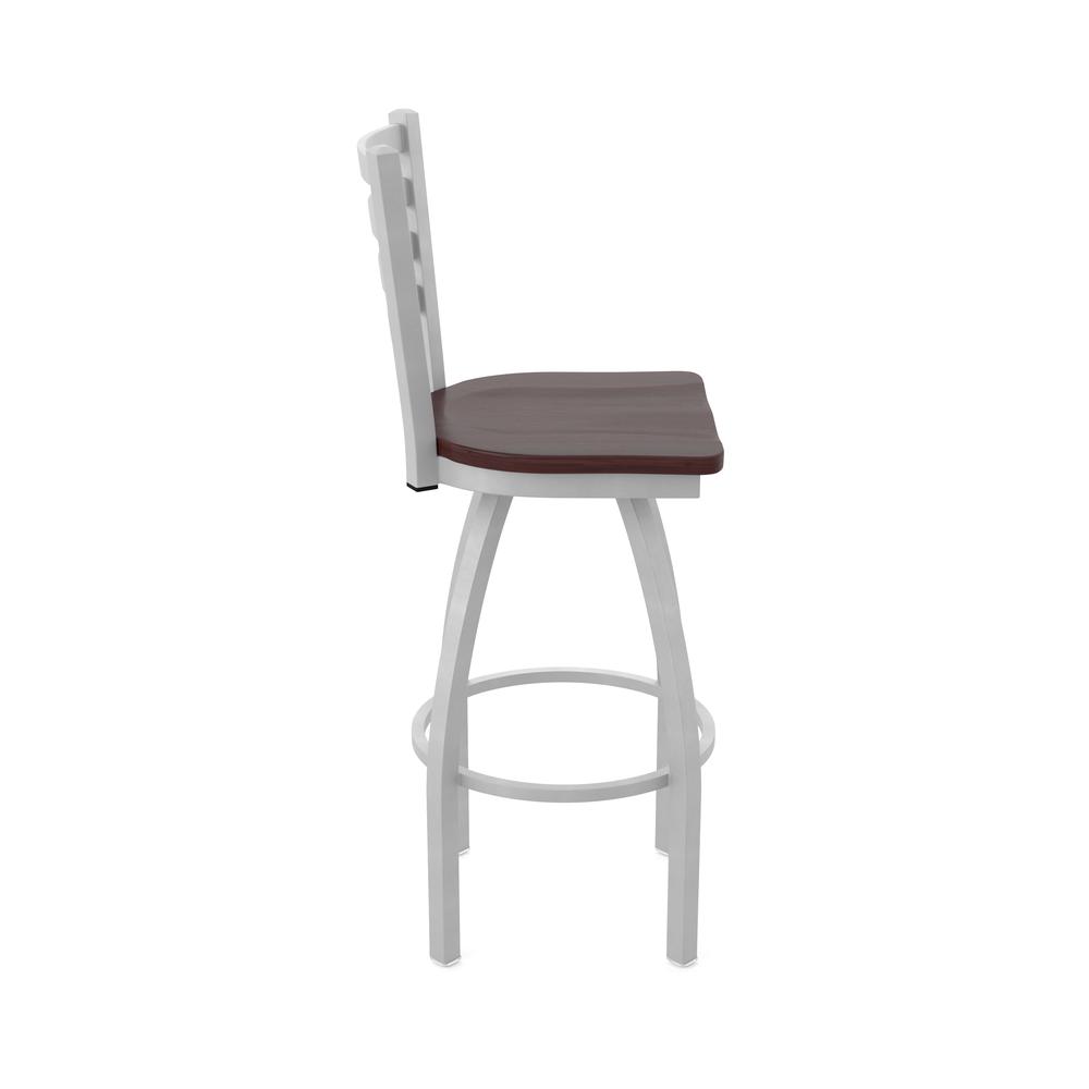 410 Jackie 36" Swivel Bar Stool with Anodized Nickel Finish and Dark Cherry Maple Seat. Picture 4