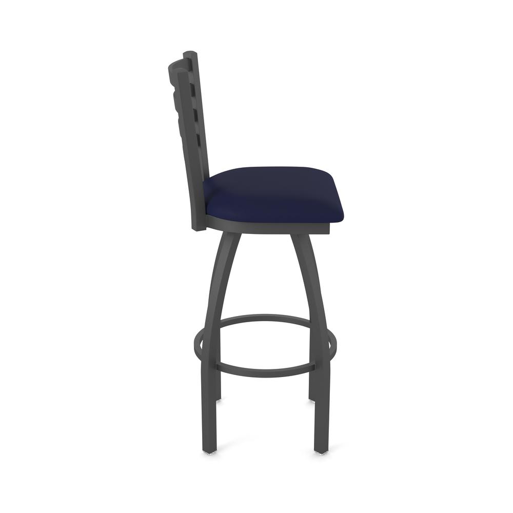 410 Jackie 36" Swivel Bar Stool with Pewter Finish and Canter Twilight Seat. Picture 4