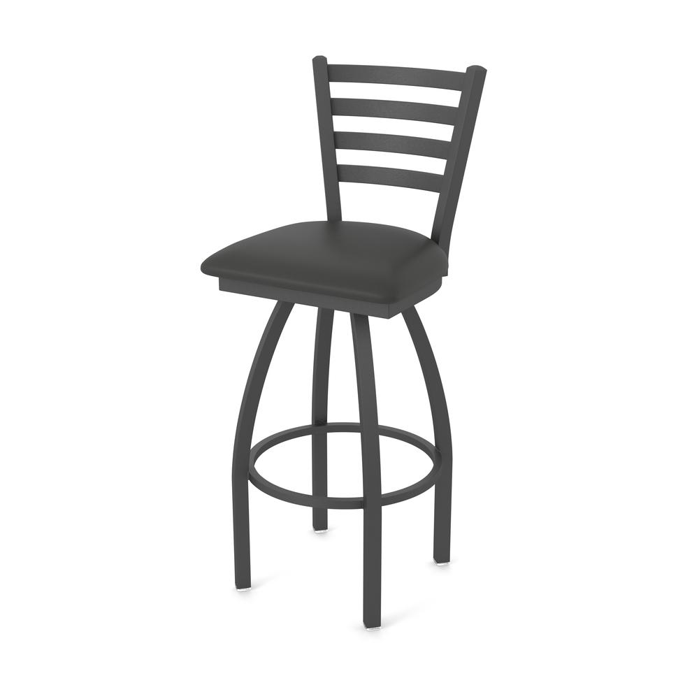 410 Jackie 36" Swivel Bar Stool with Pewter Finish and Canter Iron Seat. Picture 1