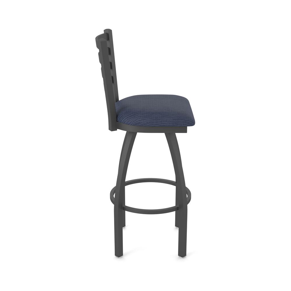 410 Jackie 36" Swivel Bar Stool with Pewter Finish and Graph Anchor Seat. Picture 4