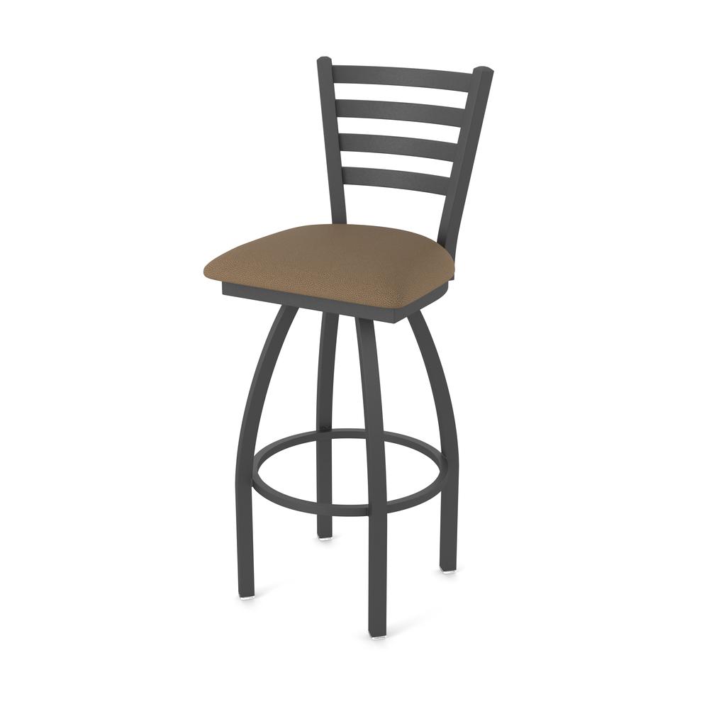 410 Jackie 36" Swivel Bar Stool with Pewter Finish and Rein Thatch Seat. Picture 1
