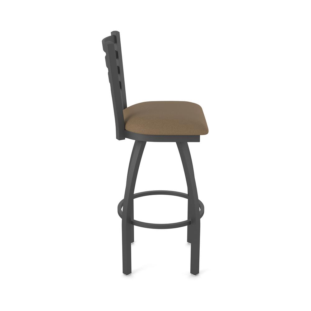 410 Jackie 36" Swivel Bar Stool with Pewter Finish and Rein Thatch Seat. Picture 4