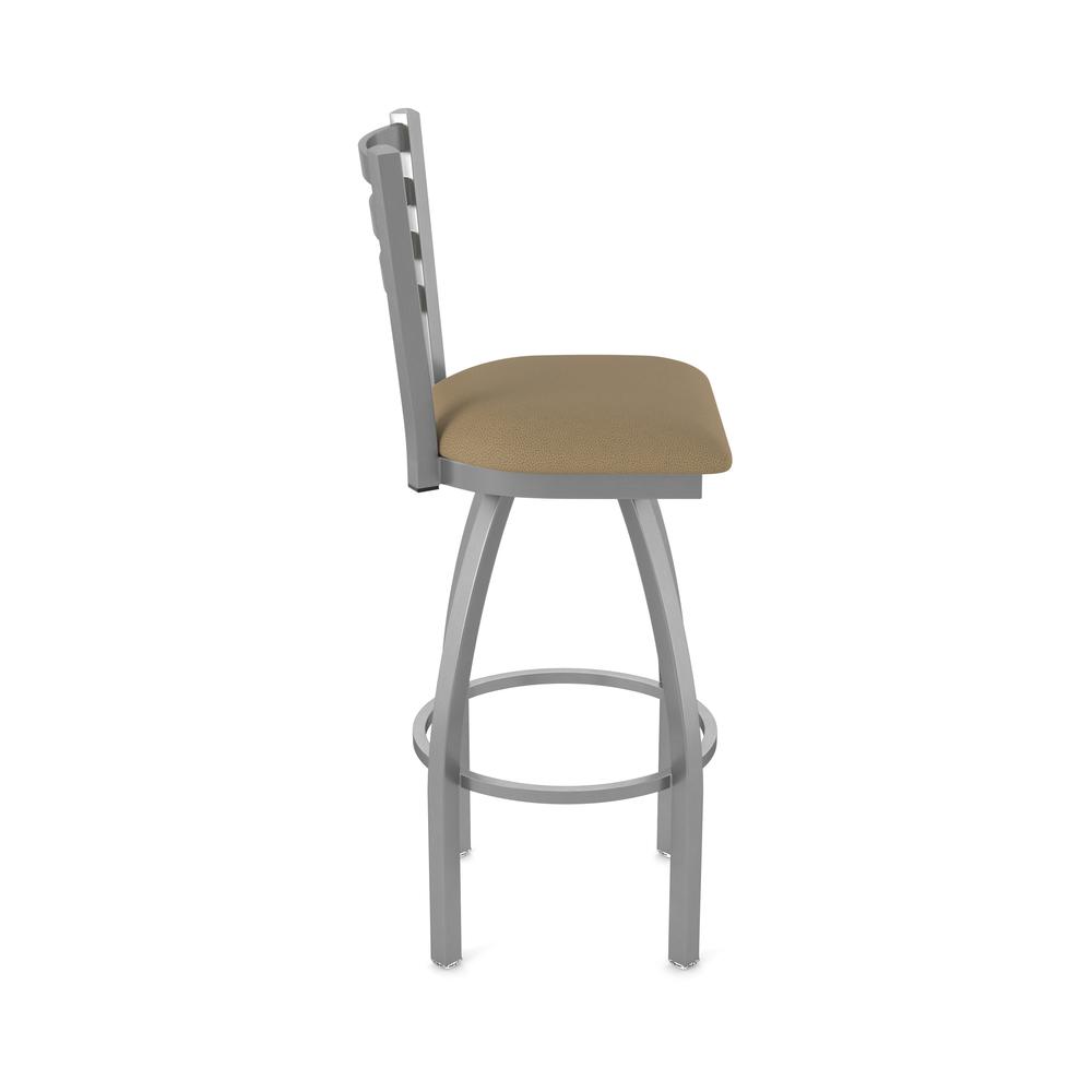 410 Jackie Stainless Steel 30" Swivel Bar Stool with Canter Thatch Seat. Picture 4