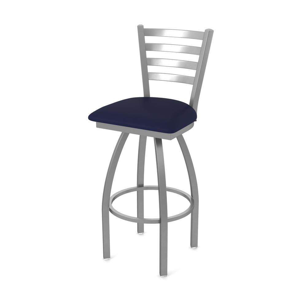 410 Jackie Stainless Steel 30" Swivel Bar Stool with Canter Twilight Seat. Picture 1