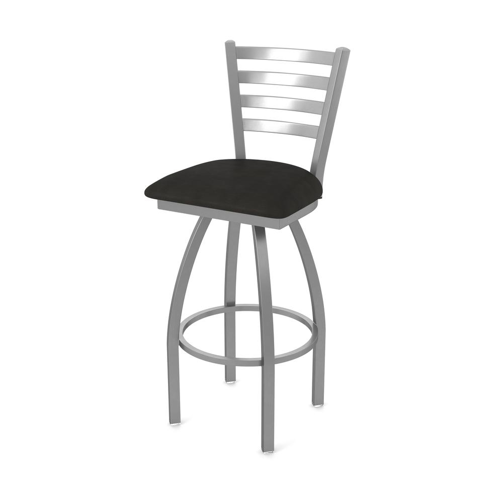 410 Jackie Stainless Steel 30" Swivel Bar Stool with Canter Espresso Seat. Picture 1