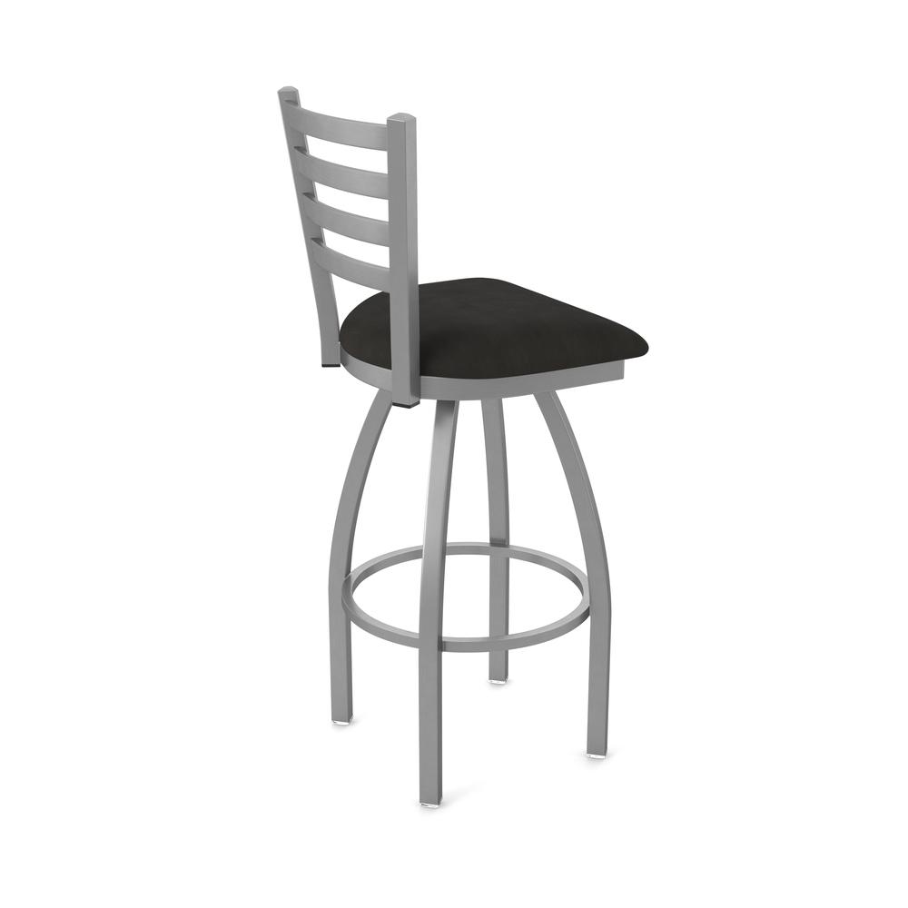 410 Jackie Stainless Steel 30" Swivel Bar Stool with Canter Espresso Seat. Picture 2