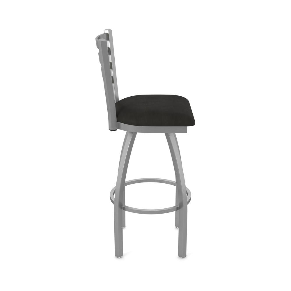 410 Jackie Stainless Steel 30" Swivel Bar Stool with Canter Espresso Seat. Picture 4