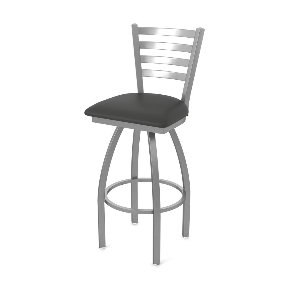 410 Jackie Stainless Steel 30" Swivel Bar Stool with Canter Iron Seat. Picture 1