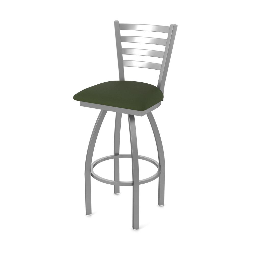 410 Jackie Stainless Steel 30" Swivel Bar Stool with Canter Pine Seat. Picture 1