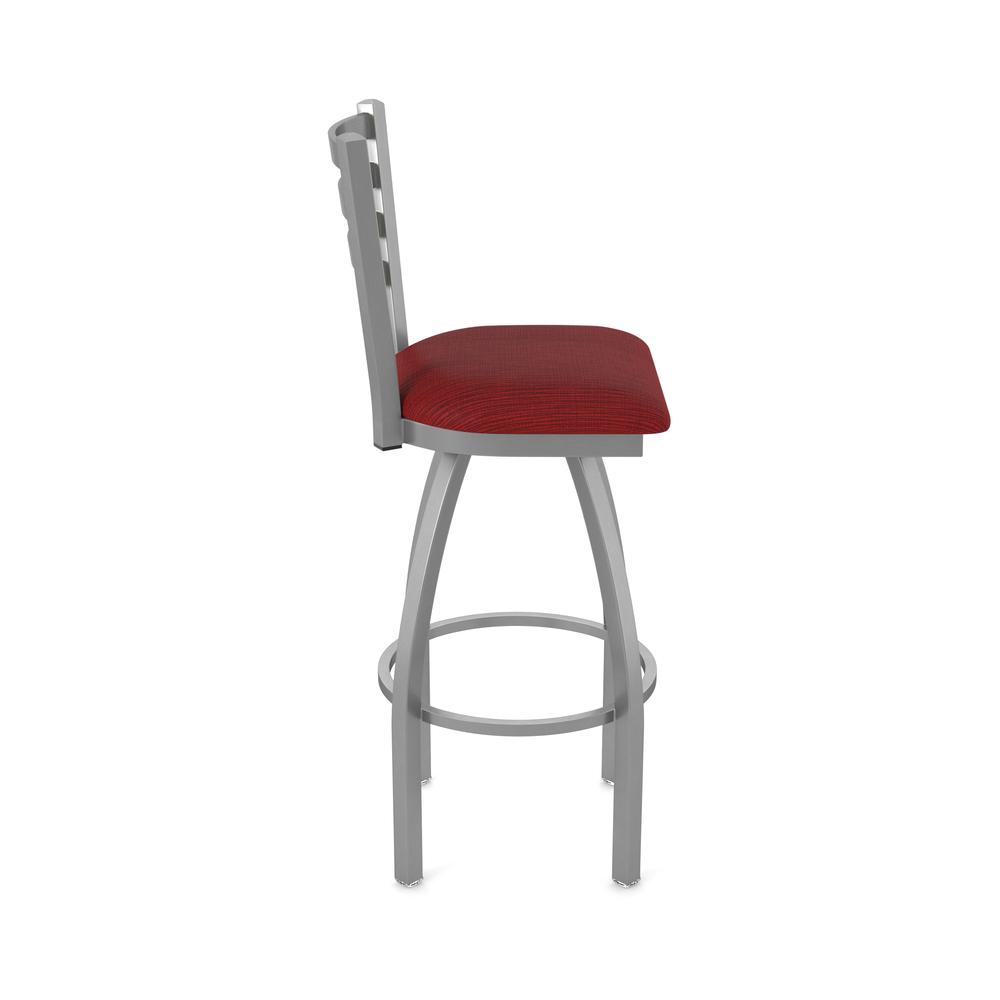 410 Jackie Stainless Steel 30" Swivel Bar Stool with Graph Ruby Seat. Picture 4