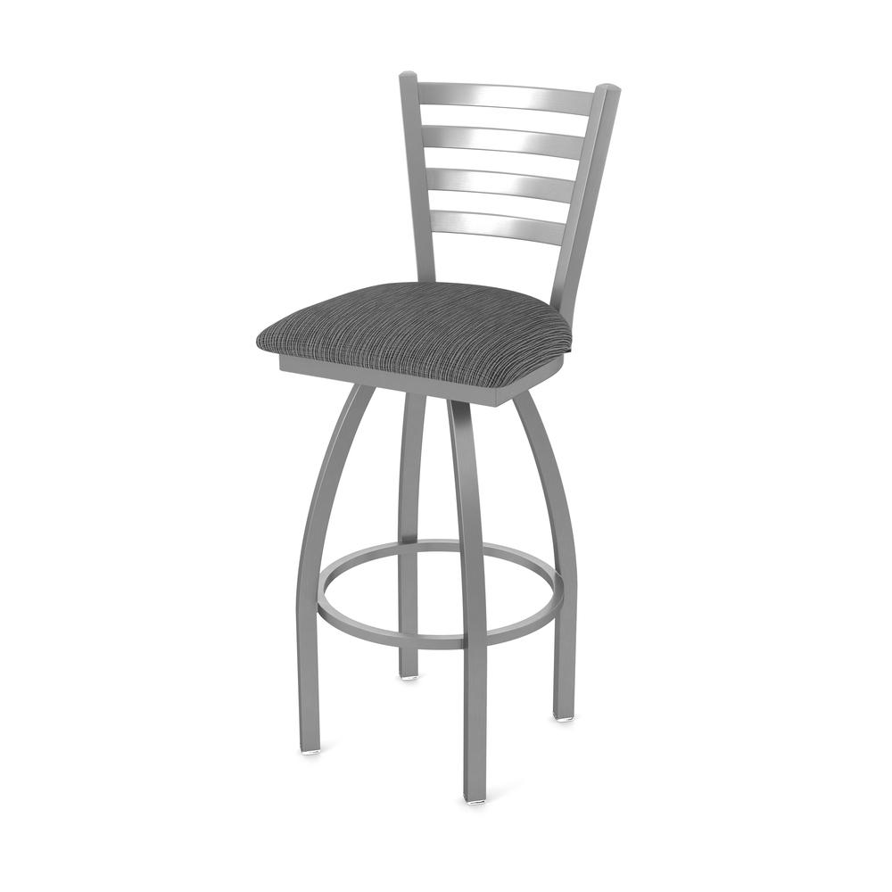410 Jackie Stainless Steel 30" Swivel Bar Stool with Graph Coal Seat. Picture 1